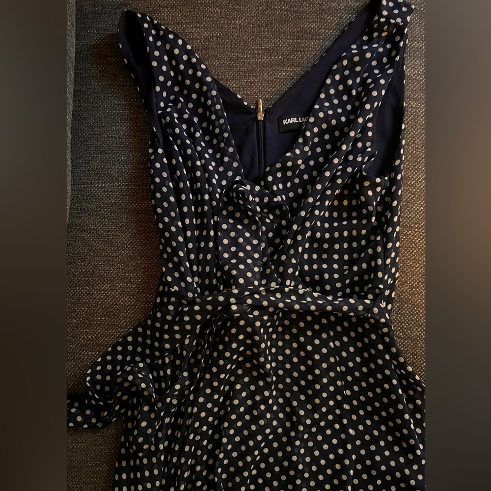 Karl Lagerfeld Polka Dot Wrap dress with tie